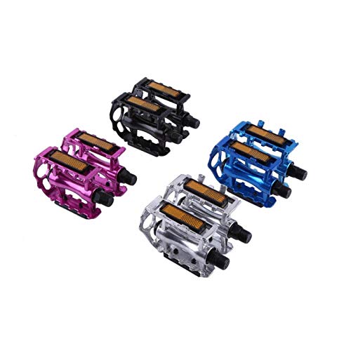 Buachois Bike Pedal 1 Pair Aluminium Alloy Lightweight Bicycle Pedal Platform Pedal for Travel Road Mountain Cycling (Sliver)