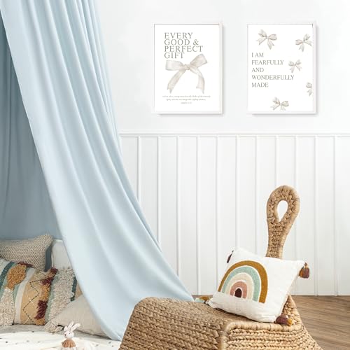 Image of LARTSFRO Coquette Beige Bow Wall Art Decor Posters, Beige Bow Christian Room Bedroom Bathroom Dorm Wall Art Decor Aesthetic for College Teen Girls Gifts, Inspirational Bible Verses Bow Wall Decor, 12x16 Inch Set of 4 Pcs Bow Pictures (UNFRAMED)
