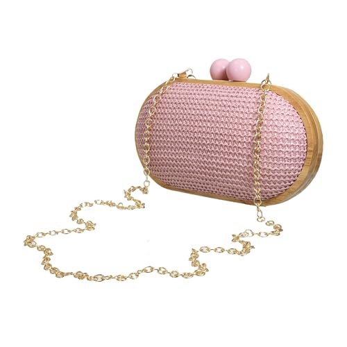 Image of UMREN Straw Clutch Handbags Women Beach Crossbody Hand-woven Summer Purse Wallet Top handle Evening Bag for Wedding Party