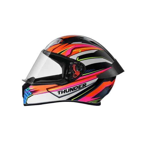 Image of Studds Thunder Full Face Helmet D8 with Clear Visor (Black N10, M)