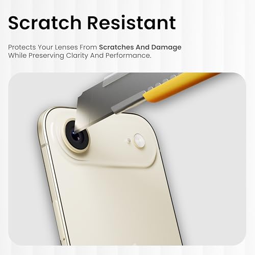 Image of CASEGEAR Clear Pro Camera Lens Protector Compatible With iPhone Air | HD Clarity | Scratch Resistant | Complete Coverage | Easy Installation | Light Gold