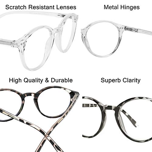 Image of Yogo Vision Blue Light Blocking Glasses Men Women Computer Anti Eyestrain Glasses Round Frame Blue Light Blocker Eyeglasses