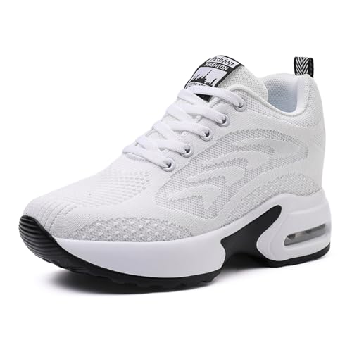 Baskets compensées femme AONEGOLD 8 cm | Chaussures de sport Bianco 913