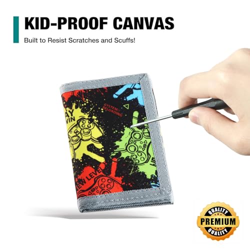 Image of Kids Wallet for Boys Ages 4-12, Gamer Wallet with Coin Pocket, Novelty Gift for Christmas /Birthday