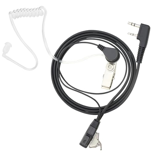 tiyiyok Pinganillo Walkie Talkie de 2 Pines, Pinganillo Profesional, Auricular Walkie Talkie 150 cm, Auriculares Walkie Talkie Compatibles con BAOFENG, Kenwood, RT24, UV5R, 888S, RT27, HESENATE HT999