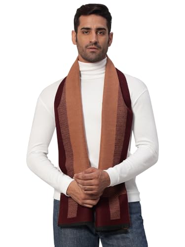 Image of Ravaiyaa - Attitude is everything Men's Reversible Stripe Pattern Winter Wool Scarf, Muffler 72 inchx12 inch Inch