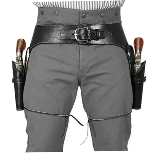 Ceinture de cowboy en PU avec double étui costume de western adulte