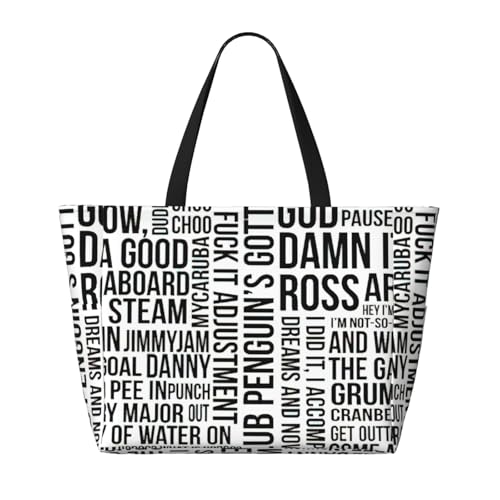 Fashion Game Quotes Print Beach Bag Waterproof Beach Totes Bags For Women, Lightweight Foldable Pool Bag With Zipper Wet Compartment2