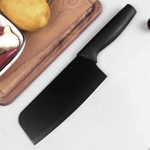 Image of Qshare 3 Piece Professional Kitchen Knife Set with High Carbon Stainless Steel Black Coated Blades, Ergonomic Anti-Slip Handles, and Chef, Santoku, Utility Knives for Home and Restaurant Use