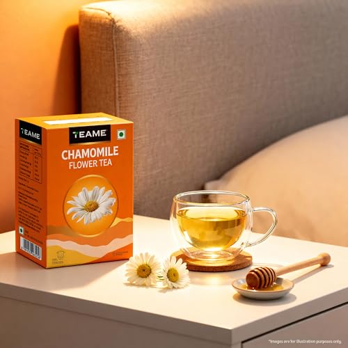 Image of TE-A-ME - Chamomile Tea - 100g (100+ Cups) | Helps in SLEEP & RELAXATION | Herbal - Caffeine Free | Flower Based - Non-Bitter | Chamomile Tea for Sleep | 50g - Pack of 3
