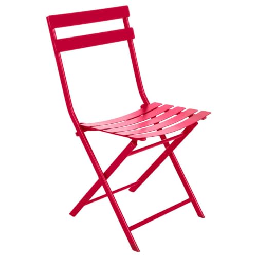 Hespéride - Chaise de Jardin Pliante Greensboro Grenade - Acier Traitement Antirouille Renforcé - Dim 50 x 42 x 81 cm - Meuble d'Extérieur Pliable