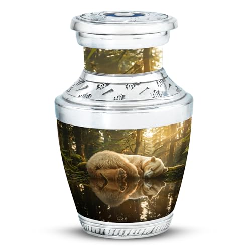 Image of Bear Urn - Memorial Keepsakes for Ashes - Adult Urns for Human Ashes Women - Cremation Urns for Adult Ashes Women - Cremains Containers (3 inch Pack of 1)