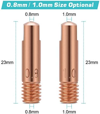 Welding Contact Tips 20Pcs Copper Contact Tip for 15AK MIG/MAG Welding Torch Consumables (1.0)