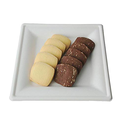 succeedw 50PCS Disposable Plate, 10-inch Degradable Waterproof And Oil-proof Square Plate For Outdoor Picnic