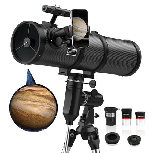 Aurosports Telescope for Adults High Powered - 150EQ Professional Reflector Telescopes for Stargazing Beginners - with 2X Barlow Lens, Phone Adapter, Adjustable Tripod and Moon Filter