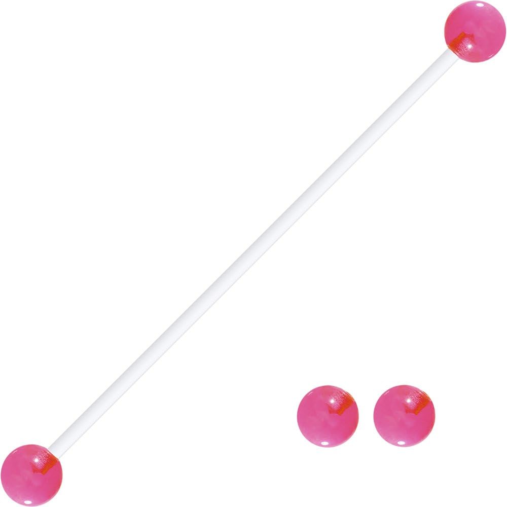 Body Candy Pregnancy Belly Button Ring with Pink Acrylic Ends 2"