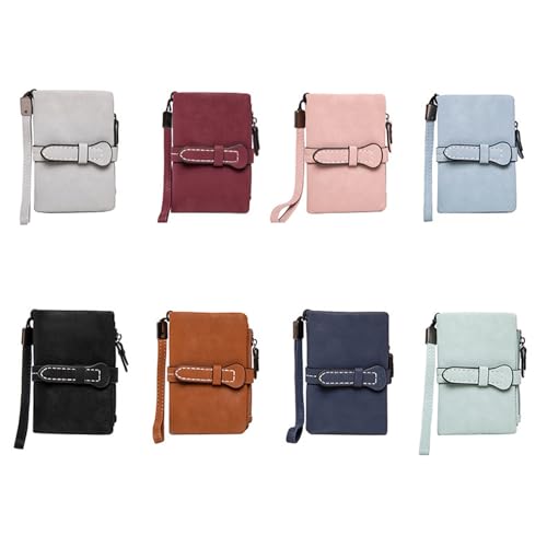 Women'S Short Wallet PU Leather Slim Bifold Wallet, Card Holder for Cash, Coins, ID, Travel Daily Use,Style 23