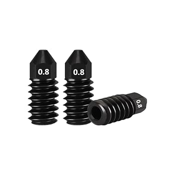 3 Pcs 0.8mm Hardened Steel Nozzles for Bambu Lab A1/A1 Mini hotend, Removable Nozzles for Bambu Lab A1/A1 Mini 3D Printer Accessory0.8mm