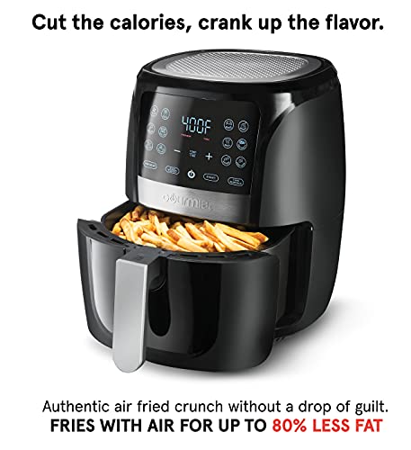Image of Gourmia Air Fryer Oven Digital Display 5 Quart Large AirFryer Cooker 12 Touch Cooking Presets, XL Air Fryer Basket 1500w Power Multifunction Stainless Steel FRY FORCE 360 (5 QT)