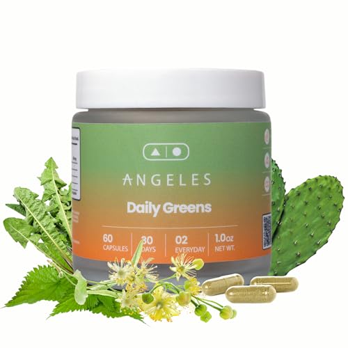 Angeles Organic Superfood Greens Capsules | Energy Supplement | Skin
