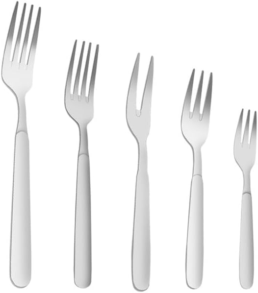 Silverware Flatware Set, 5/20/30/40/50/60 Pcs 316 Stainless Steel Fork Tableware Hotel Steak Fork Dessert Fork Two-tooth Fruit Fork(20 Pieces for 4)