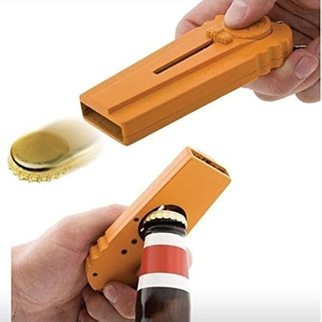 Zappa Beer Cap Launcher Shooter Bottle Opener for Bar, Barbecue, Family Party, Birthday Party, Wedding, Creative Game, Carnival, Halloween, Christmas - Color Random