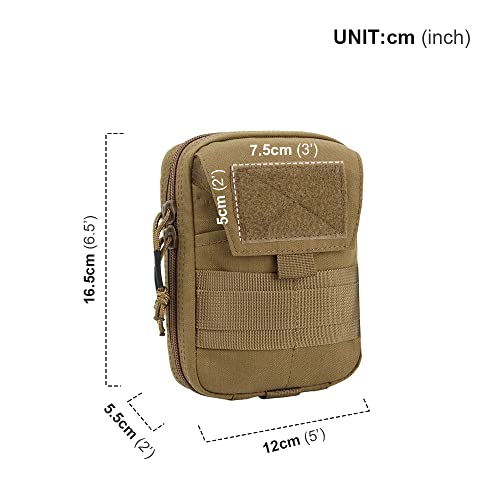 EXCELLENT ELITE SPANKER Tactical EDC Pouch Molle Utility Tool Pouch Little Tool Kit Pouch Gadget Waist Bag(Coyote Brown)