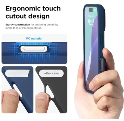 Image of Premium Liquid Silicone Case for iPhone 13 - Slim Full Body Protective Back Cover with Soft Microfiber Lining, Anti-Slip Grip Scratch Resistant Phone Case (Navy Blue)