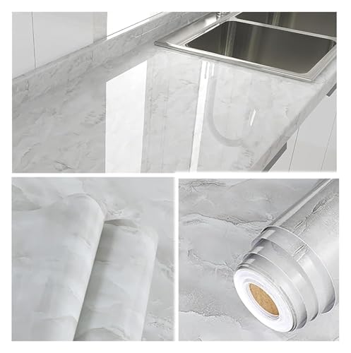 Papel pintado autoadhesivo mármol gris de 10 metros para renovar pared despegable y pegado