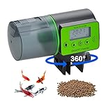 Podazz Automatic Aquarium Fish Feeder, Moisture-Proof Electric Auto Fish Feeder, Aquarium Tank Timer Vacation & Weekend Food Dispenser (Green)