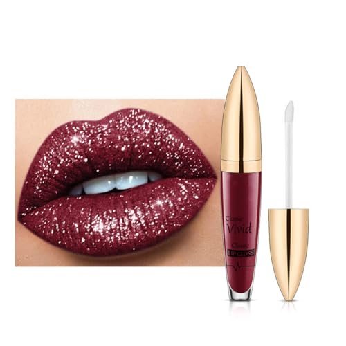 Easilydays Halloween Diamond Shiny Matte Lipstick, Gothic Glitter Liquid Lip