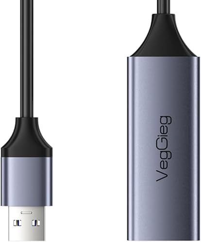 V-K308 - USB C to Ethernet Adapter - USB C to Gigabit Ethernet Adapter - Aluminum Portable USB C RJ45 Internet Adapter (V-K308)(V-K308)