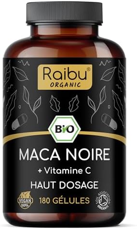 Maca Noire BIO du Pérou - Haute concentration 12 800 mg Maca Noir...