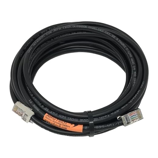 JEFA Tech Outdoor Shielded Cat5e Ethernet Cable Assembly - 5 Feet - TOUGHCable Connectors - UV Resistant, Direct Burial, Ground Wire
