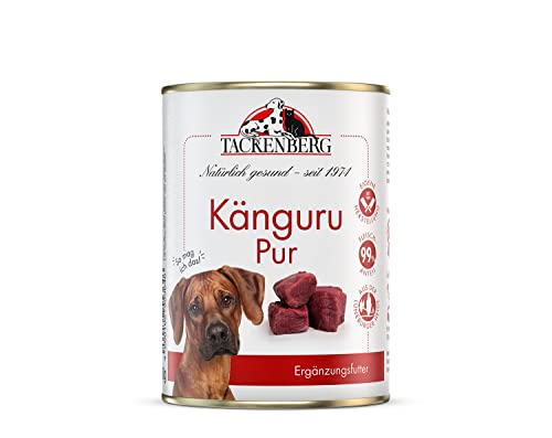 TACKENBERG Känguru Pur Nassfutter Dose für Hunde - Hundefutter in Premiumqualität - natürlich getreidefrei, 6 x 400 g