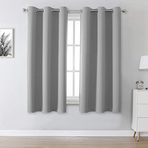 DUALIFE Cortina opaca para dormitorio, con aislamiento térmico y ojales en la parte superior, cortinas opacas para oscurecer la habitación, cortinas de dormitorio con ojales en la parte superior, 38 x