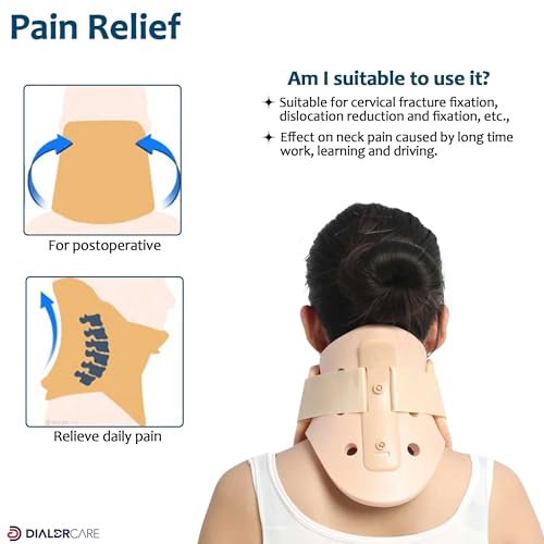 Image of DIALDRCARE Soft Foam Strong Support Neck Cervical Collar For Adult Muscle Strains, One Size