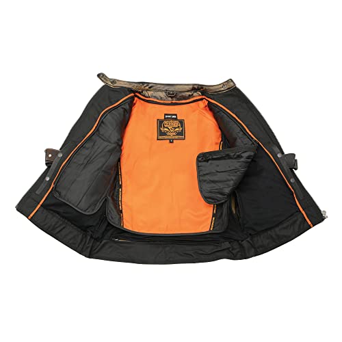 Milwaukee Leather Ladies Brown Distressed Scooter Jacket with Venting MLL25503