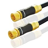 Premium X 3m Sat Kabel   Satelliten Kabel, Antennenkabel, Koaxialkabel TV Kupfer mit vergoldeten F Steckern   Gold Line, Abschirmmaß 135dB, Fernseher & Radio   4K, HDTV, DVB T/C/S/S2