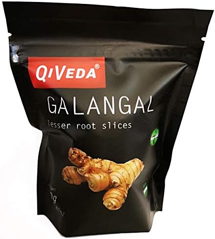 QiVeda Dried Thai Galangal (Root Slices) | USDA Organic | 70 grams (2.47 Oz)