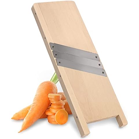 KADAX Rallador de madera para verduras con cuchillas afiladas de acero inoxidable (3 cuchillas) Cover