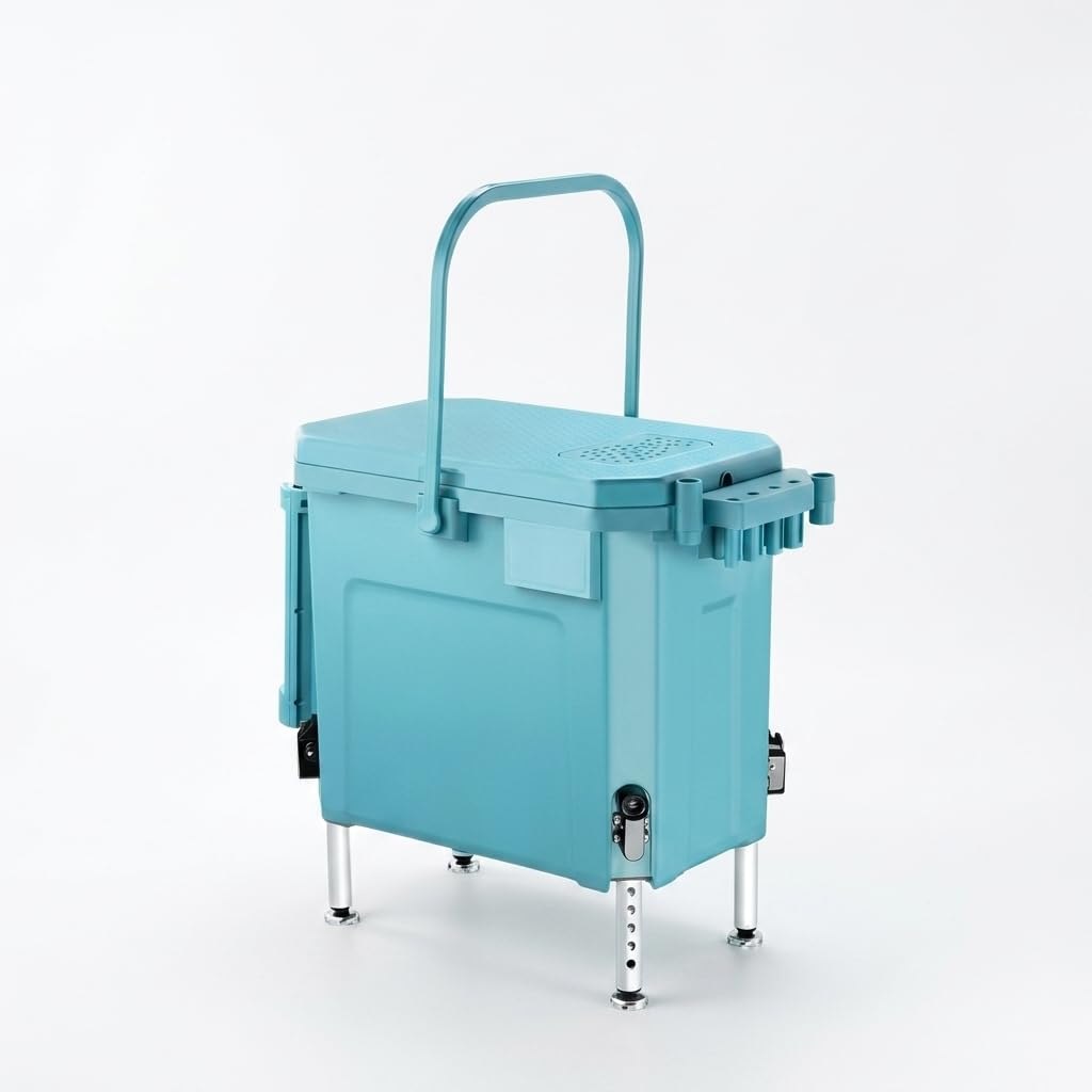 Homyl Panchetto Portatile per Pescatori, Accessori Pesca con Porta Canne e Piatto Magnetico, panchetto pesca