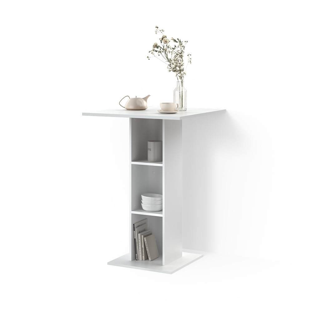 Livinity Tavolo da bar Regusa, Bianco, 75 x 75 cm