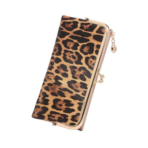 Image of GOIACII Womens Wallet Kiss Lock Bifold Leather Wallets for Women Leopard Print