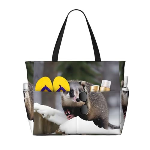 Sac à bandoulière imperméable noir avec imprimé de neige Opossum Taille unique