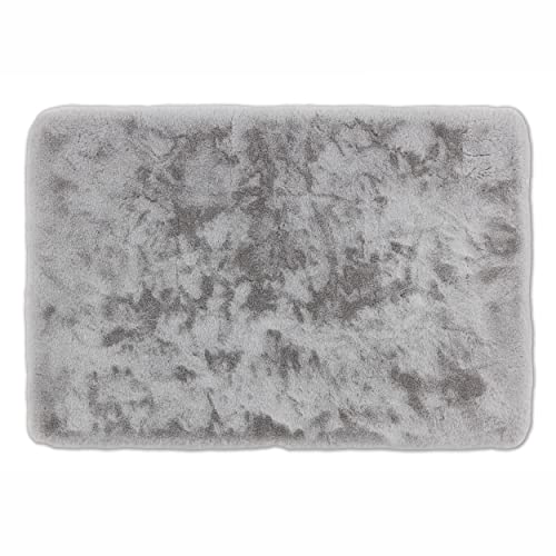 Schöner Wohnen Kollektion Badezimmerteppich 60 x 90 cm – sehr Flauschige Badematte Silber –...