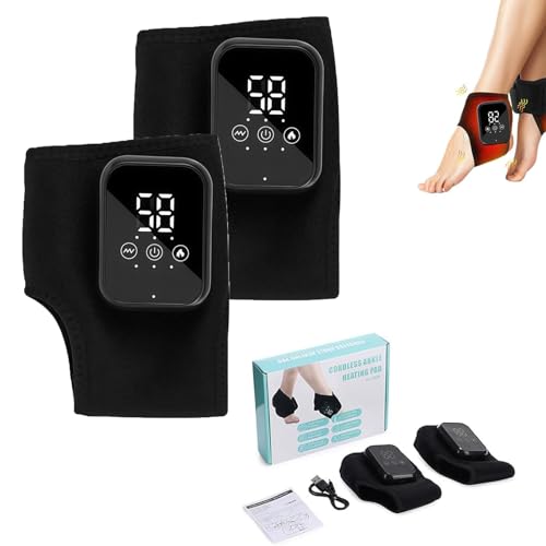 ZRW Soleva Foot Massager,Foot Renew Triple Method Massager,3-in-1 Naxir Foot Revive Massager,Wireless & Portable Heated Ankle Wrap,for Achilles Tendinitis and Plantar Fasciitis(Black)