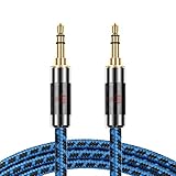 AUXオーディオケーブル標準3.5 mmオス to 3.5mmステレオミニプラグ ヘッドホンケーブル/車/iPhone/Android等対応/長さ1m