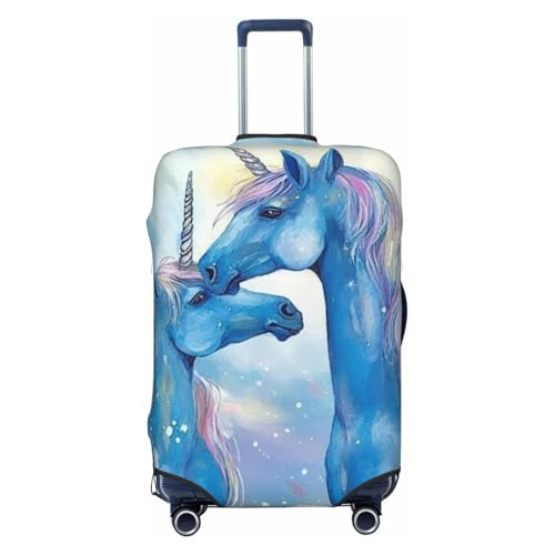 Travel Luggage Cover Fashion Suitcase Protector Blue love Spandex Baggage Covers Washable Suitcase Covers Anti-Scratch Luggage Cover Protectors Fits 18-32 Inch Suitcases X-Large