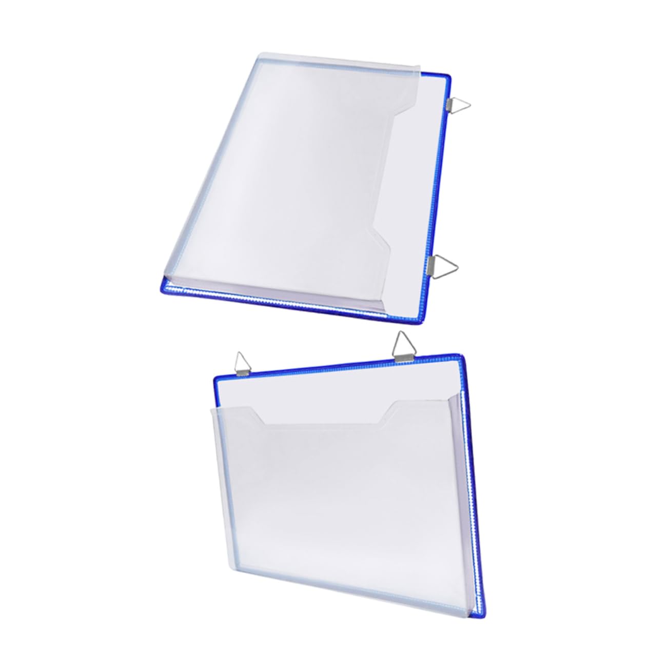 AYUWQZX Wall Display Unit, 2 Pack Plastic Hang Wall Pocket File Holder Blue 32x24x2 cm For A4 Documents